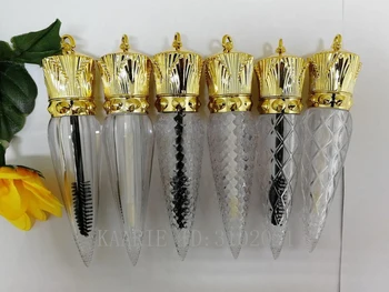

1/2/5pc 5ML Carrot Shaped Lipgloss Tube,Cosmetic Wand Mascara Tube with Gold Lid,Plastic Gold Crown Clear Liquid Lipstick Bottle