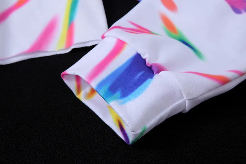 Joskaa, длинный рукав, с капюшоном, с принтом tie dye, укороченные свитшоты, Осень-зима, женская уличная одежда, сексуальные толстовки, топы