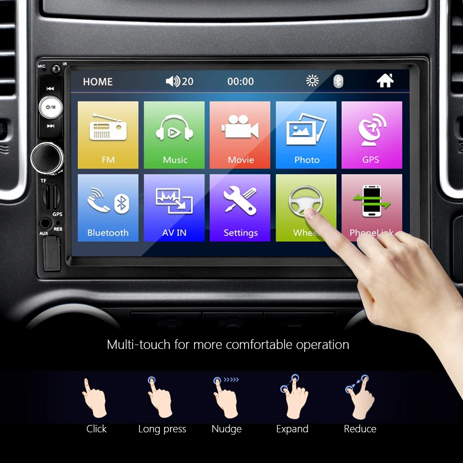 Автомобильный семейный 2 Din автомобильный радиоприемник 7 дюймов HD аудио MP5 мультимедийный контроллер рулевого колеса gps навигационная карта Bluetooth обратное изображение