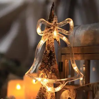 

Christmas tree snowman star lights holiday window decor LED sucker lights Battery power Christmas garland for Home Decor bell