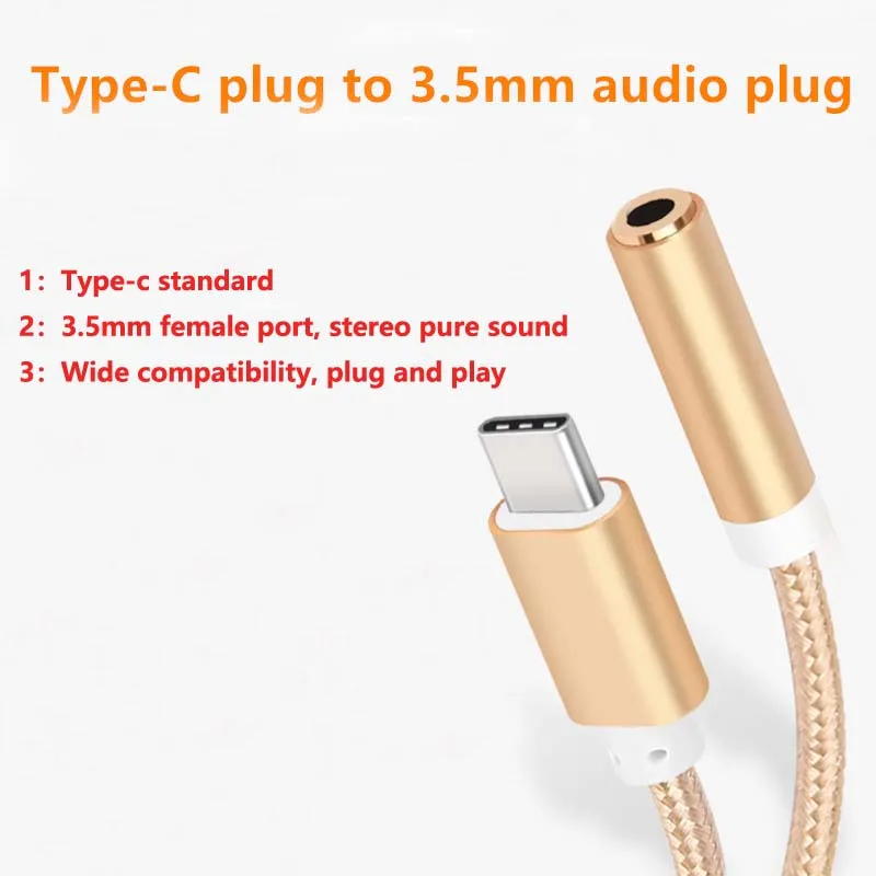 Type-c to 3.5mm adapter max2 Headphone Jack AUX Audio Cable Adapter for Samsung Nokia Xiaomi Huawei Type C Smart Phone