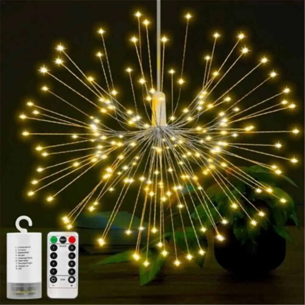 Festival Hanging Starburst String Lights 180 Leds DIY Firework Copper Fairy Garland Christmas Lights Outdoor Twinkle Light