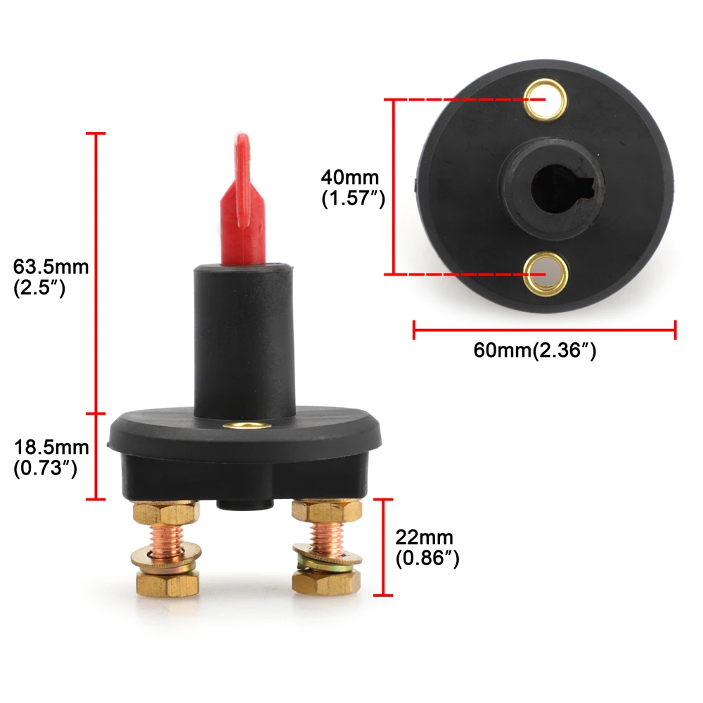 12v Racing 300A Battery Isolation Kill Switch Cut-off Breaker Marine Red Removable Key - Image 2