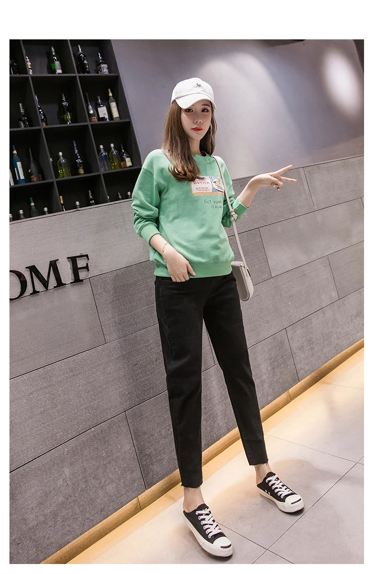 Джинсы для беременных прямые джинсы для талии, живота, эластичная Брюки для беременных женщин Осень Беременность 2036-D-1811#46