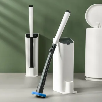 

Disposable Toilet Brush Holder With Cleaning System Household No Dead Angle Cleaning Brush Sets For Bathroom Accessories