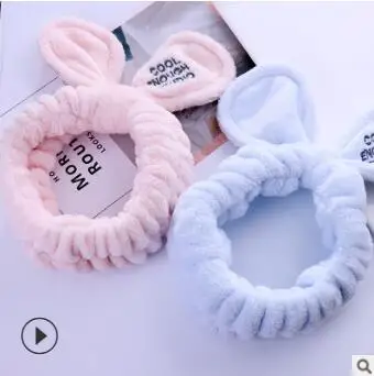 

60pcs/lot DIY Multi Coral Fleece Embroidery Letters Headband Tie A Knot Bowknot Hair Styling Tools Hair Accessories HA746