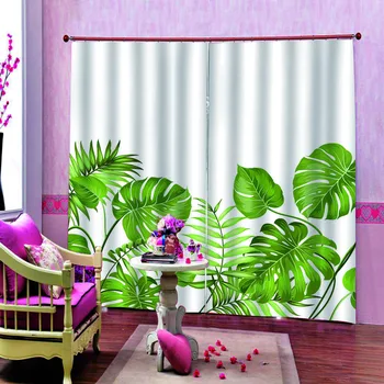 

Photo Printing Curtains Leaf Curtains For Living Room Bedroom Modern Brief Kids Room Window Curtain Drapes Blinds
