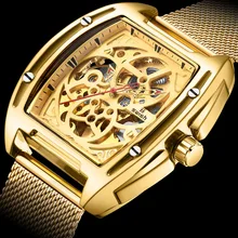 

SWISH Automatic Watch Men Top Brand Luxury Golden Mechanical Watches Fashion Waterproof Steel Hollow Designer Relogio Masculino