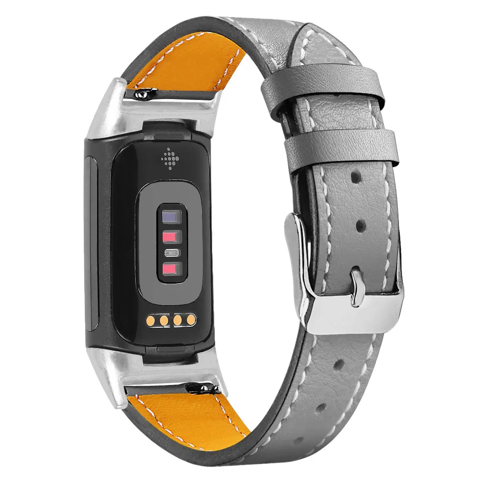 Pulseira de Couro Colorida para Homens e Mulheres Pulseira de Relógio Inteligente para Fitbit Charge e de Alta Qualidade - Image 6