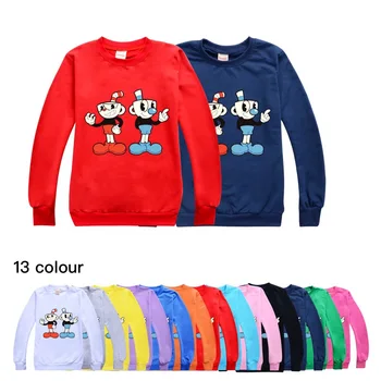 

2020 autumn/winter fashion fall boutique outfits baby girl children's clothing Cuphead boys and girls casual crew neck sweater