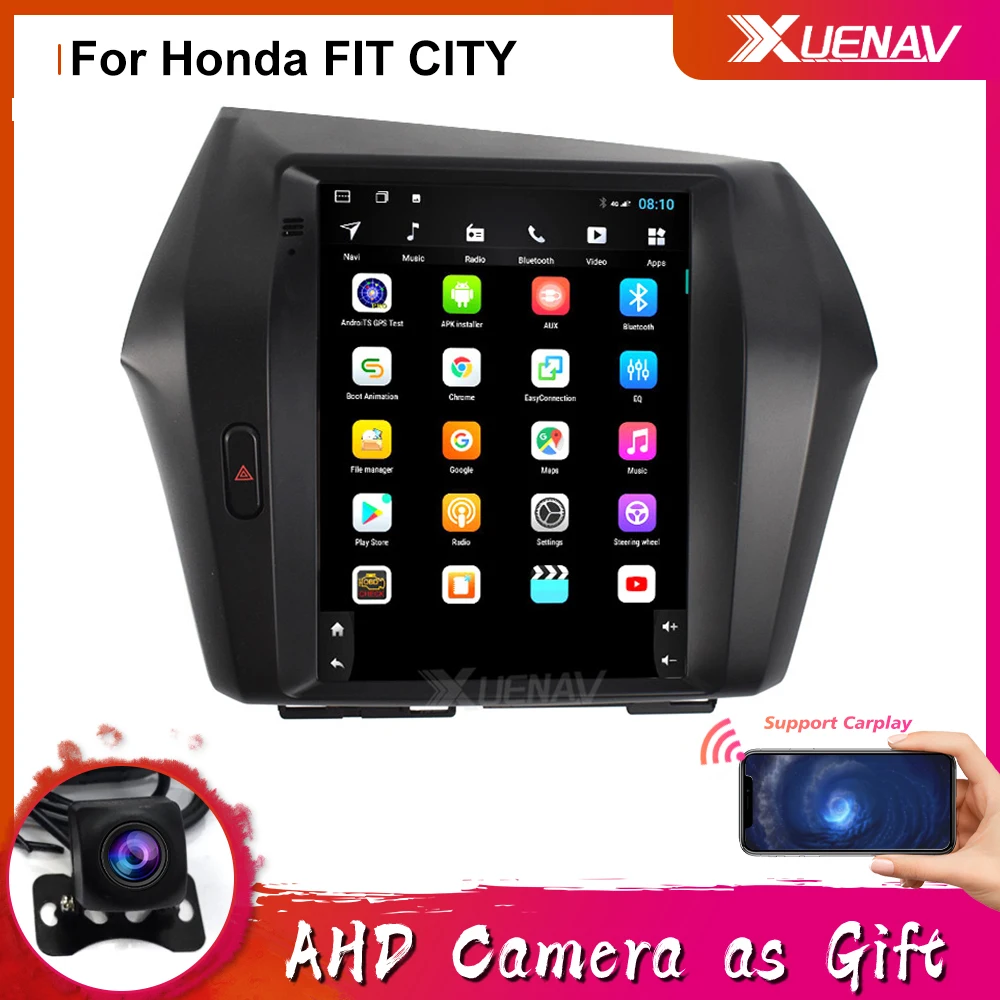

Tesla Style Android Carplay For Honda FIT CITY Car Radio DVD Player Stereo Recorder GPS Multimedia Navigation Vertical Screen