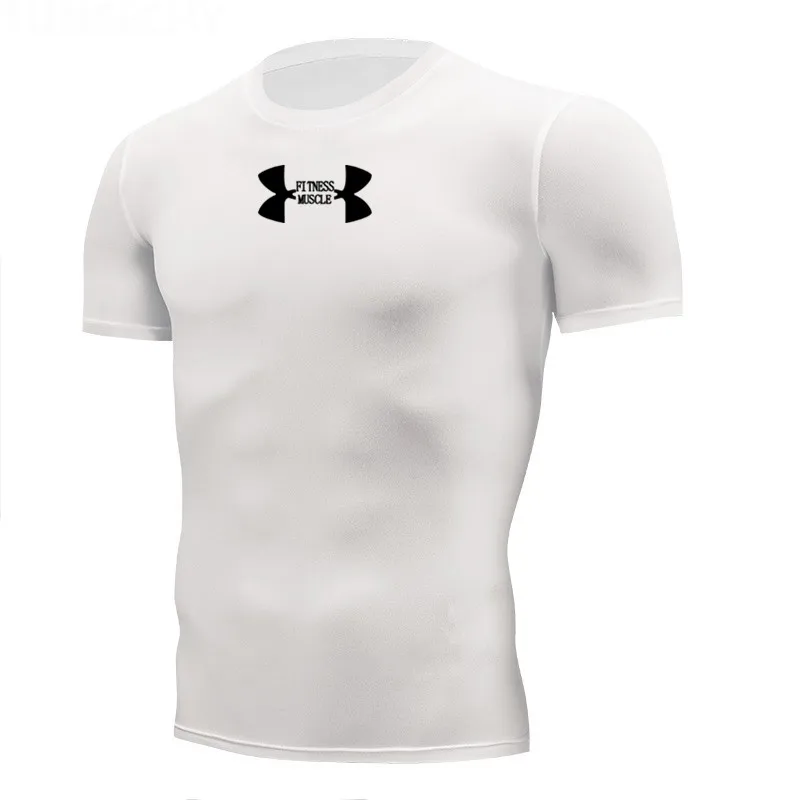 

2019 Gym Compression Shirt Sport T Shirt Men Short Sleeve Running Shirt Men Workout Training Tees Fitness Top Sport T-shirt Ras