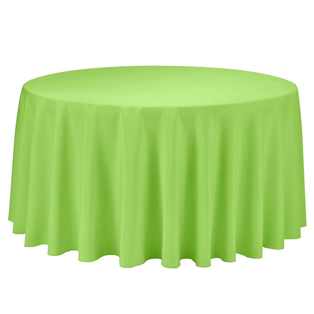 圆形绿色涤纶桌布