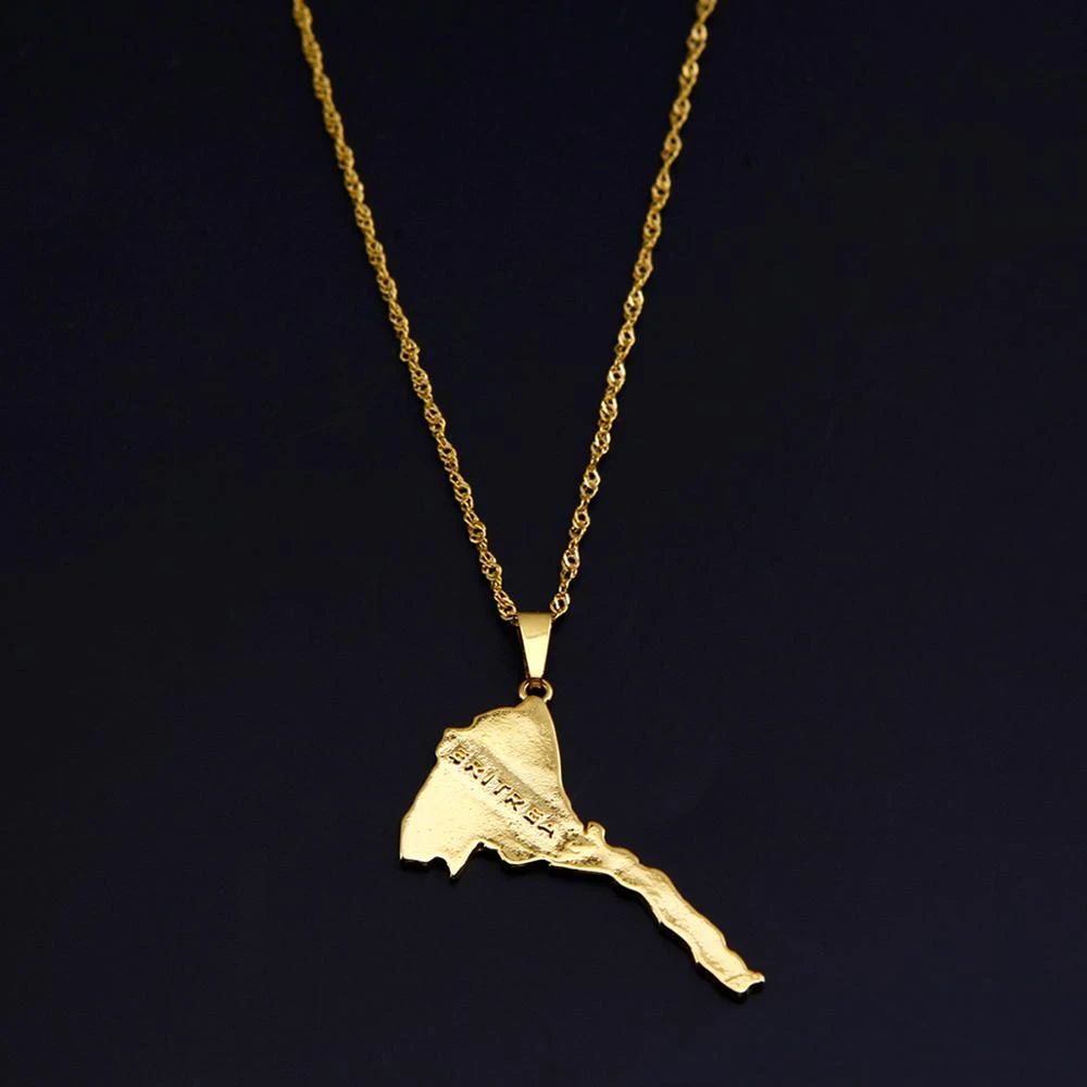 Ethiopian Gold Color Eritrea Map - Ethiopian Gold Color Eritrea Map Pendant Neckalce Orthodox Tewahedo Traditional Festivals Jewelry Q90 .webp