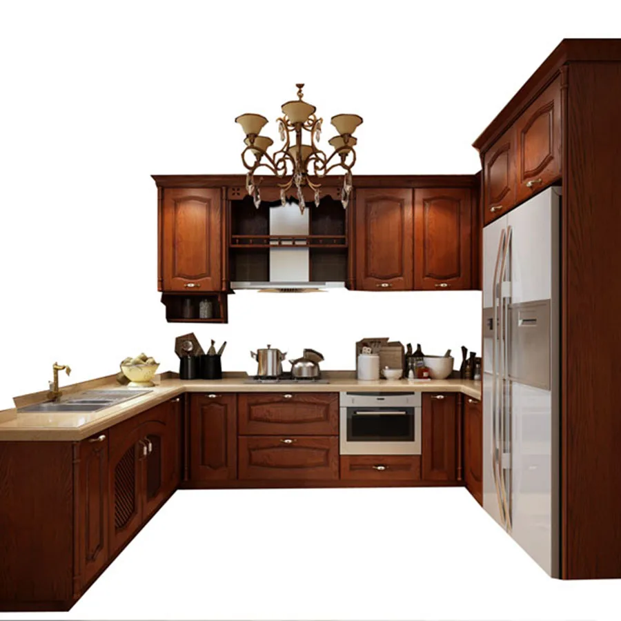 Kitchen Foshan Factory Shaker Style Classic Solid Wood Kitchen