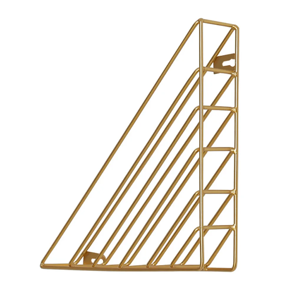 

Book Shelf Decorative Magazine Practical Simple Living Room Space Saving Triangle Study Home Wall Mounted Hanging Iron Structure