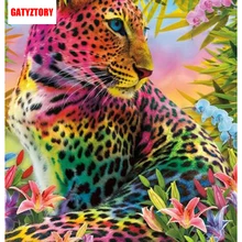 GATYZTORY 3D Алмазная живопись полная квадратная дрель домашний декор DIY Стразы мозаичная картина на заказ стена с фотографиями искусство джунгли леопарды