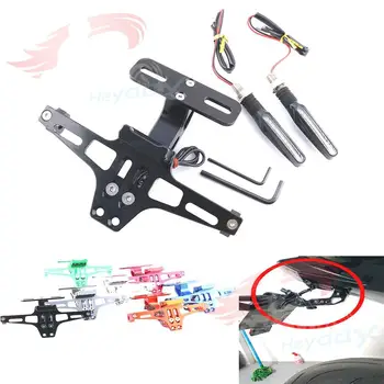 

Motorcycle Accessories CNC Rear License Plate Mount Holder with LED Light For BMW F650GS F700GS F800GS F800GT F800R F800S F800ST