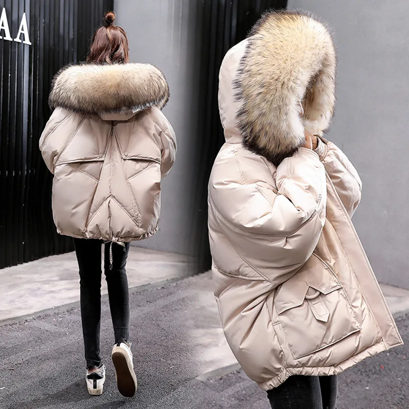 

Dongdaemun Thick Cotton Coat Women's Short 2019 Winter New Style Korean-style Bread fu da Fur Collar Fashion Cotton Overcoat