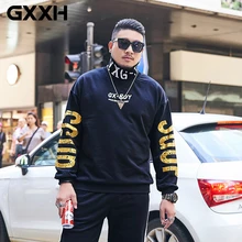 GXXH толстовки кофты мужские хип хоп Письмо печати водолазка пуловеры осень мода Harajuku Уличная Повседневная Толстовка 7XL