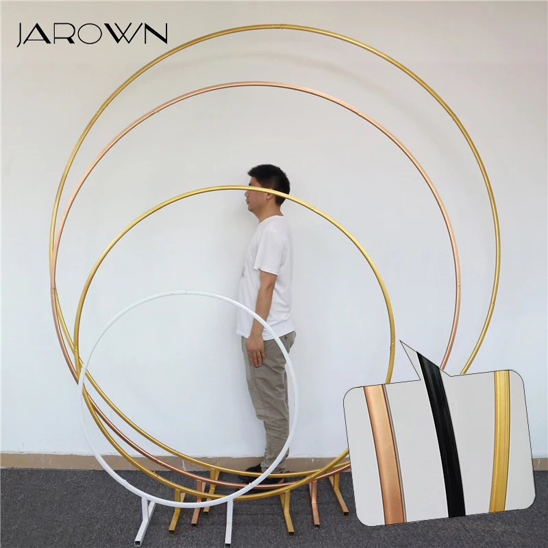 JAROWN Wedding Arch Rose Gold Ring Balloon Stand Upgrade Square Tube Round Strengthen Background Wrought Iron Shelf Decorative | Дом и сад