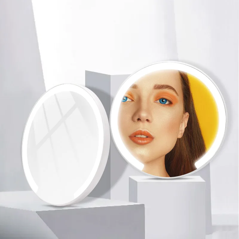 Portable Led Light Makeup Mirror Vanity Lights Compact Make Up Pocket