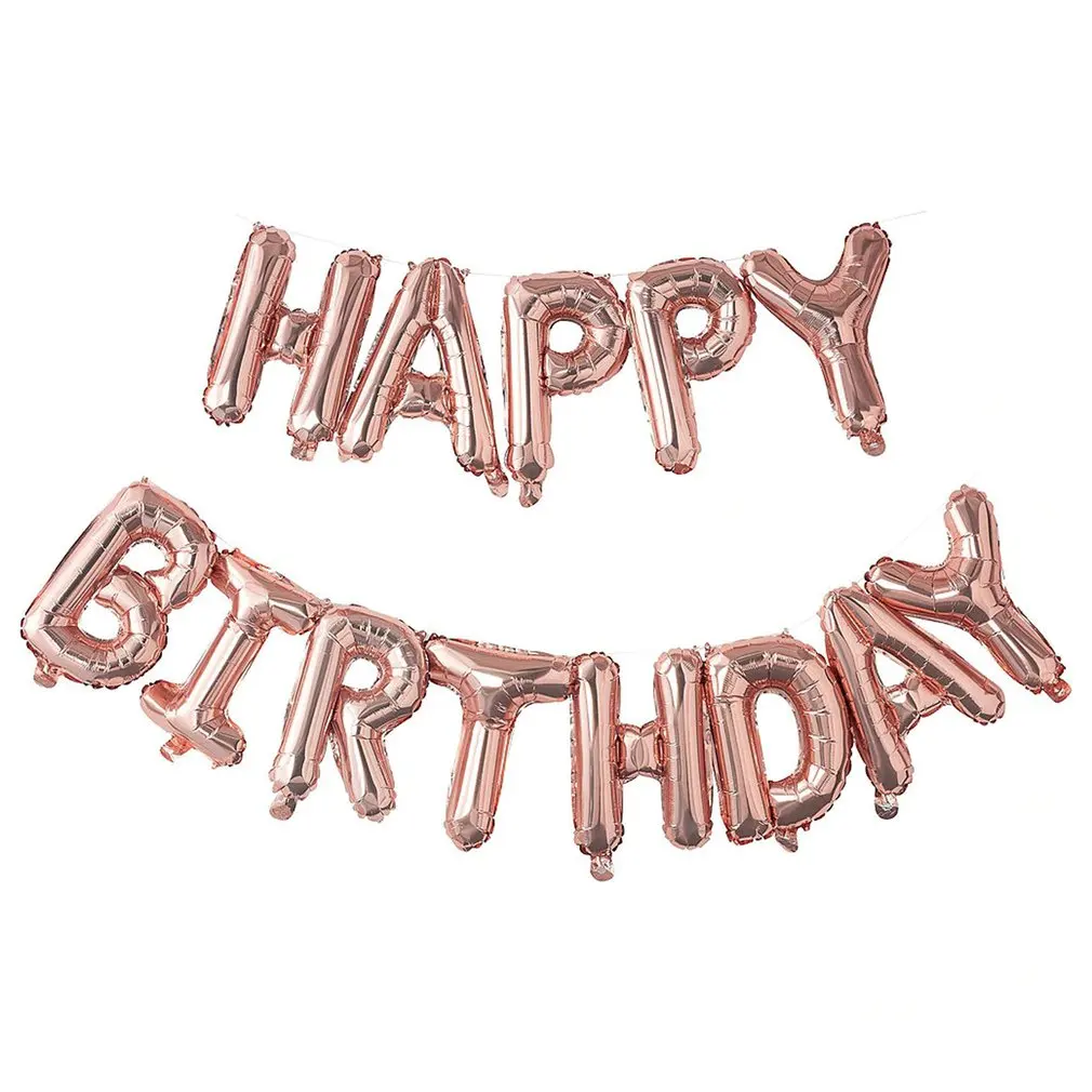 

Happy Birthday Decoration Balloons Rose Gold Letter Foil Ballons Birthday Party Decorations Globos Balony Anniversaire