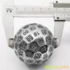 Bescon Solid Metal 100 Sided Dice, Game Dice D100,Giant Polyhedral Metal 100 Sides Dice 50MM in Diameter (1.97in),Ancient Silver 6