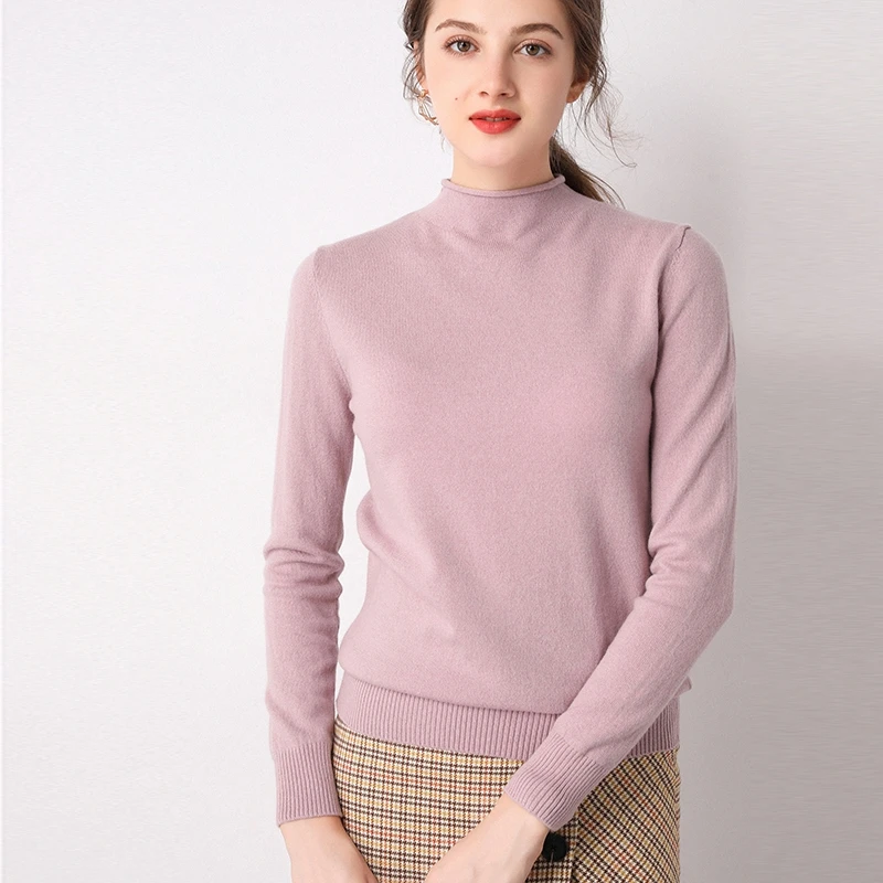 High Quality 100% Wool Knitted Sweaters for Women 7colors 2019 New Fashion Soft Pullovers Ladies Jumpers