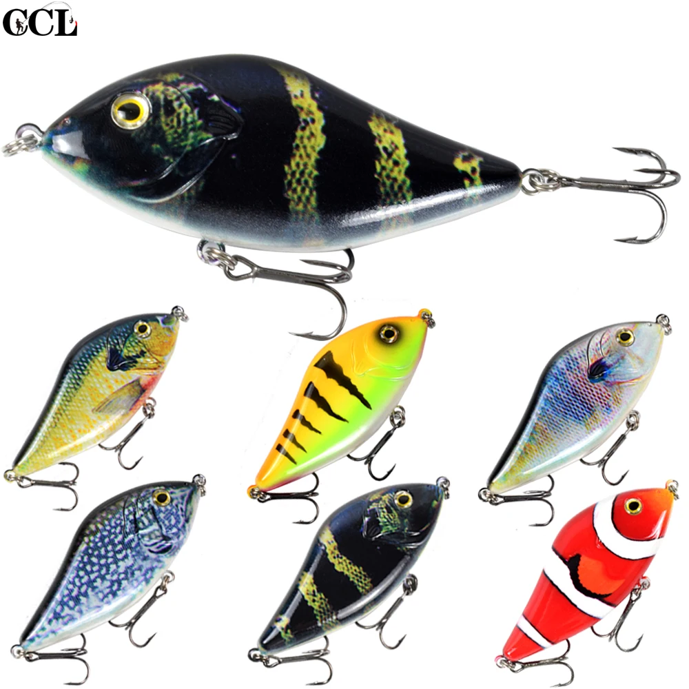 

CCLTBA 10cm 45g Slide Bait Fishing Hard Wobble Jerkbait Sinking Lures Pike Muskie Fishing Jerk Sinker Bait Fishing Tackle