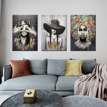 

Graffiti Art Portrait Canvas Paintings Figure Picture Abstract Bansky art Pop Posters and Prints Pictures Home Wall Decoration