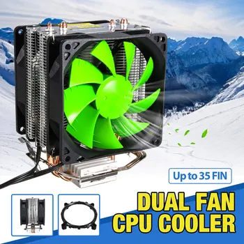 

3 Pin Dual New Computer Cooler Cooling Fan Fan CPU Cooler For Intel LGA775/1150/1155 AMD AM2/AM2+/AM3 AM4 Ryzen Pasta Termica