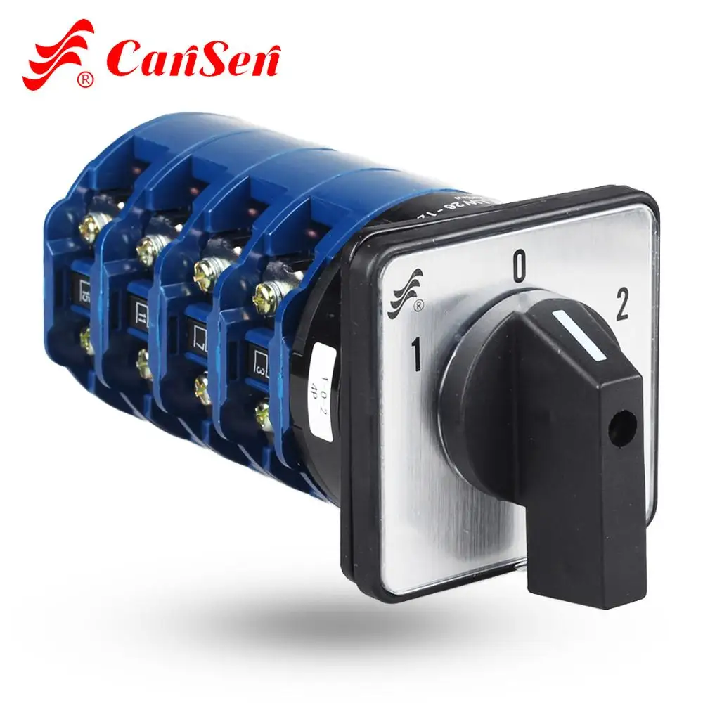 125A Generator City Power Manual Changeover Cam Switch 3 Position AC 440V 240V 1-0-2 4 Poles 16 Terminals (CE TUV)