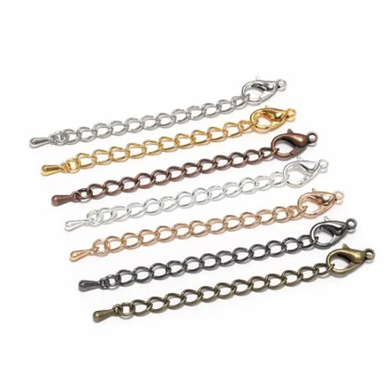 

20 unids/lote Necklace Chain Connectors Cord Clips Extender Findings Lobster Clasp For Jewelry Making DIY Bracelet Cord