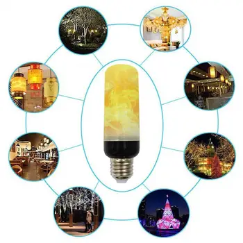 

E27 Emulation Flickering Flame Effect LED Light Bulb Party Xmas Decorative Lamp Scope of Application Monasteries Bedrooms