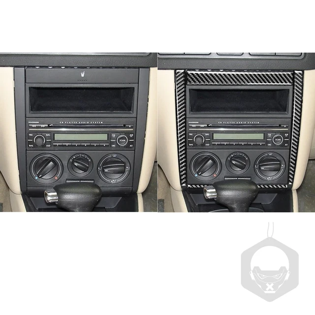 שחור סיבי פחמן מדבקות פנים CD AC לוח בקרה מרכזית מסגרת אביזרי רכב עבור פולקסווגן פולקסווגן גולף 4 MK4 1999 2004-2