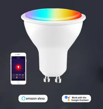 

Gu10 GU5.3 E27 6w RGB+CW Smart Spotlight Wifi Light Bulb 6500K Smart Home Automation Compatible With Alexa Amazon Google Home