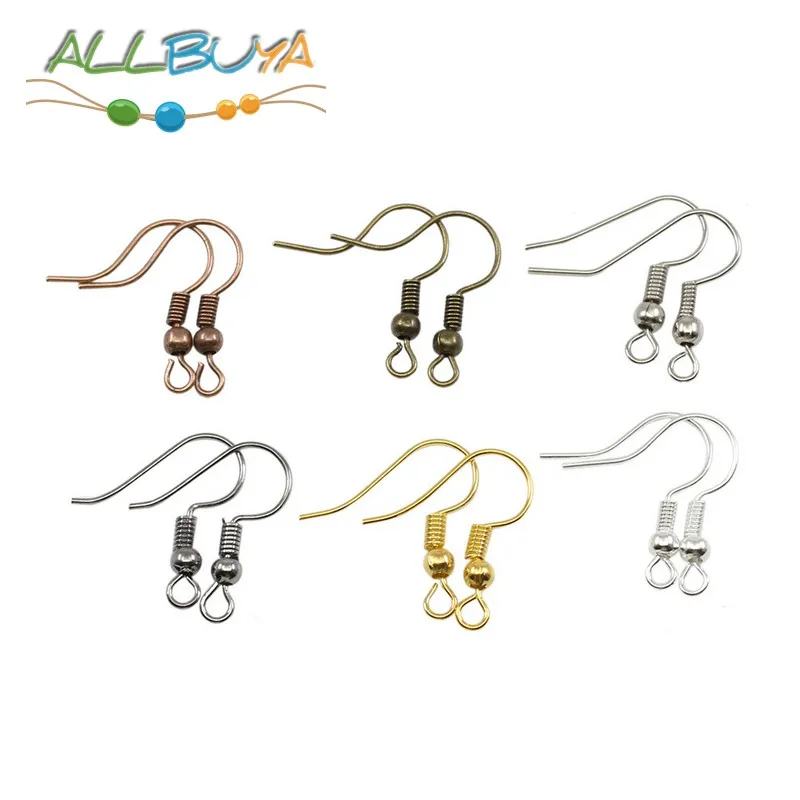 

Pick 6 Colors 300pcs/lot Earring Components Hooks Twist Gold Color Ear Hook Clasps Earring Wires Findings For DIY Jewelry Making