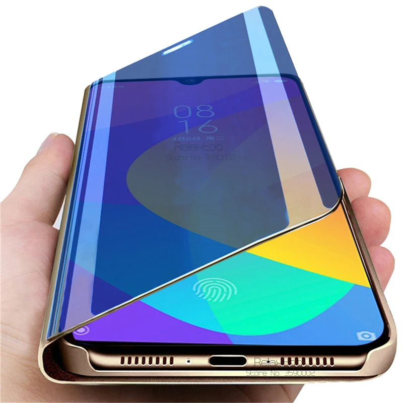 Зеркальный смарт чехол для xiaomi mi note 10 pro 9 se a2 lite 9t a3 флип телефона redmi 8t 8a 7 8 7a
