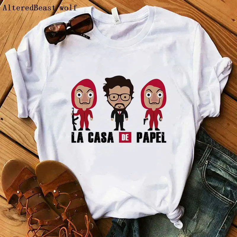 Деньги Heist Футболка Keep Calm and остаться house of Paper La Casa De Papel 2019 футболка женская летняя