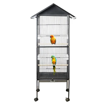 

Pet Bird Cage Metal Wide Tall Large Capacity Multifunction Feeding Rest Fun Easy Cleaning Parrots Macaw Cockatiel Nest Supplies