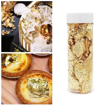 

1PCS Edible Grade Genuine Gold Leaf Schabin Flakes Chef Dishes 2g Tools Decorative Art Decorating Gold 24K Cake Chocolates G4J0