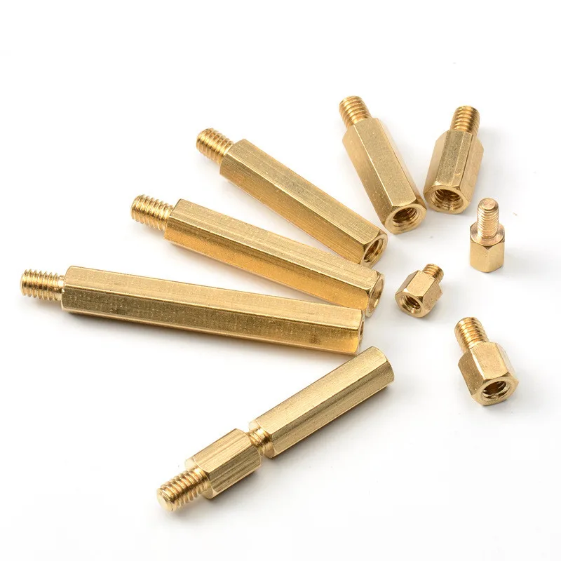 

10pcs M4 Male 6mm Female 6-20 mm Hex Brass Standoff Spacer M4+6 Copper Hexagonal Stud Spacer Hollow Pillars M4*(6-20)+6mm