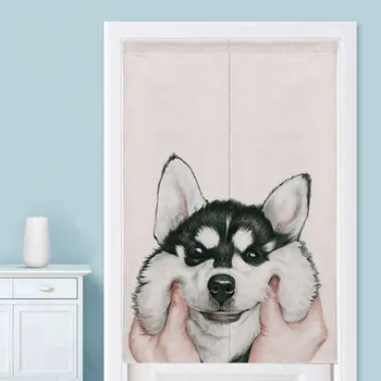 

Home Decoration Cartoon Door Curtains Cotton Linen Curtains Door Curtains For Kids Room Bedroom Entrance Half Curtain