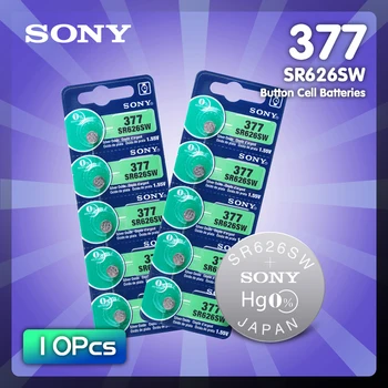 

10pcs NEW SONY Original 377 376 177 SR626SW 626 SR626 V377 AG4 Watch Battery Silver Oxide Button Coin Cell MADE IN JAPAN