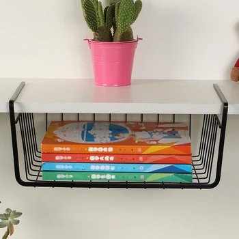 

Under Shelf Basket Drawer Storage Organizer White Sliding Holder Cabinet Pantry