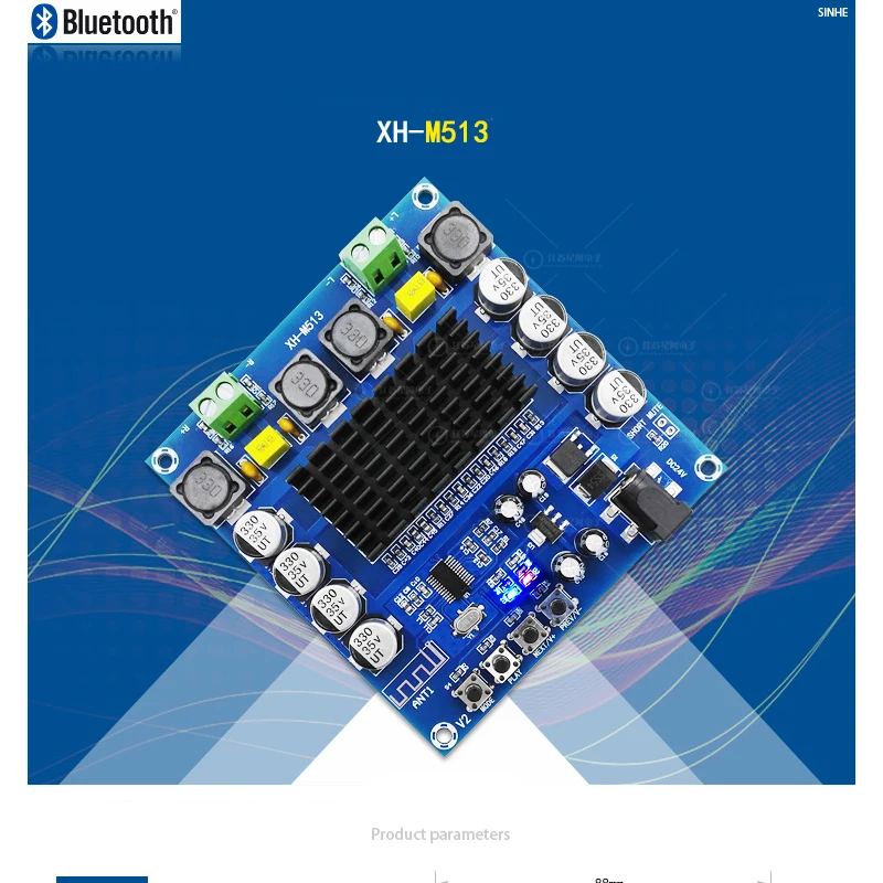 Цифровая плата усилителя KYYSLB DC12 ~ 24 В 100 Вт * 2 высокая мощность 10 м Bluetooth TDA7498