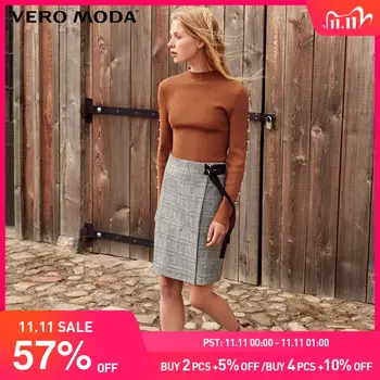 

Vero Moda Women's Decorative Ribbon Houndstooth Skirt | 319116525
