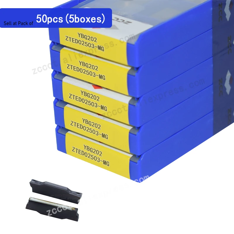 50 шт. ZCC токарная часть вставка ZTED02503-MG YBG202 2 5 мм режущая пластина MGMN250