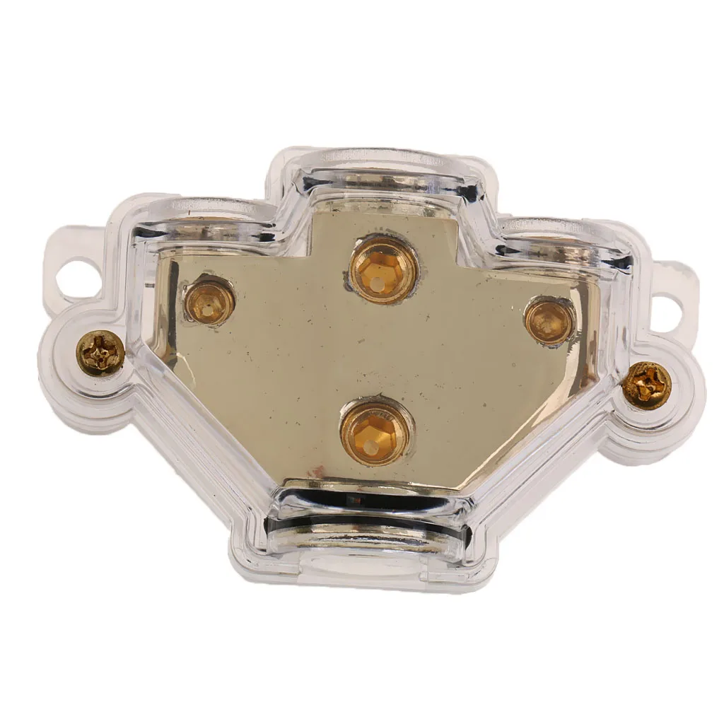 3-Way 2/4 Ga Car Audio Amp Power Ground Cable Splitter Distribution Block